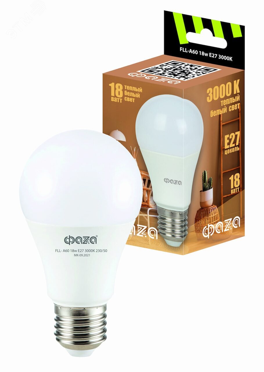 Лампа светодиодная LED 18Вт E27 3000K груша 230/50 5038387 - Jazzway