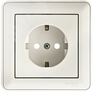Розетка 1-м СП W59 16А IP20 с заземл. защ. шторки в сборе бел. SE RS16-152-18 - Systeme Electric