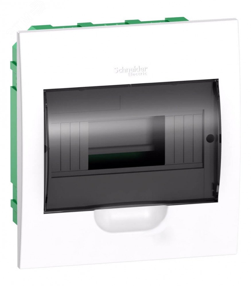 Бокс встраиваемый СП City9 Box 1 ряд 8мод. с прозр. дверцей SE EZ9E108S2FRU - Systeme Electric