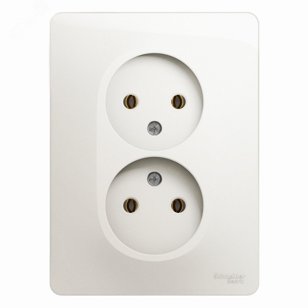 Розетка 2-м СП Glossa 16А IP20 250В без заземл. в сборе перламутр. SE GSL000620 - Systeme Electric