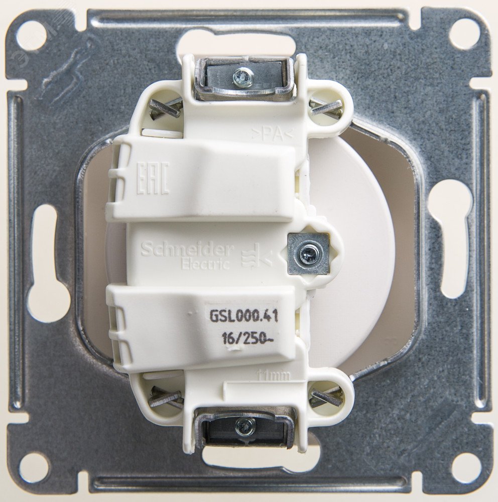Розетка 1-м СП Glossa 16А IP20 250В без заземл. механизм перламутр. SE GSL000641 - Systeme Electric