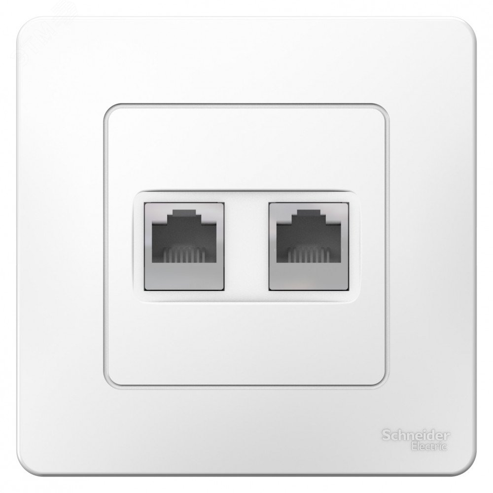 Розетка компьютерная 2-м СП Blanca RJ45 кат.5E бел. SE BLNIS045451 - Systeme Electric