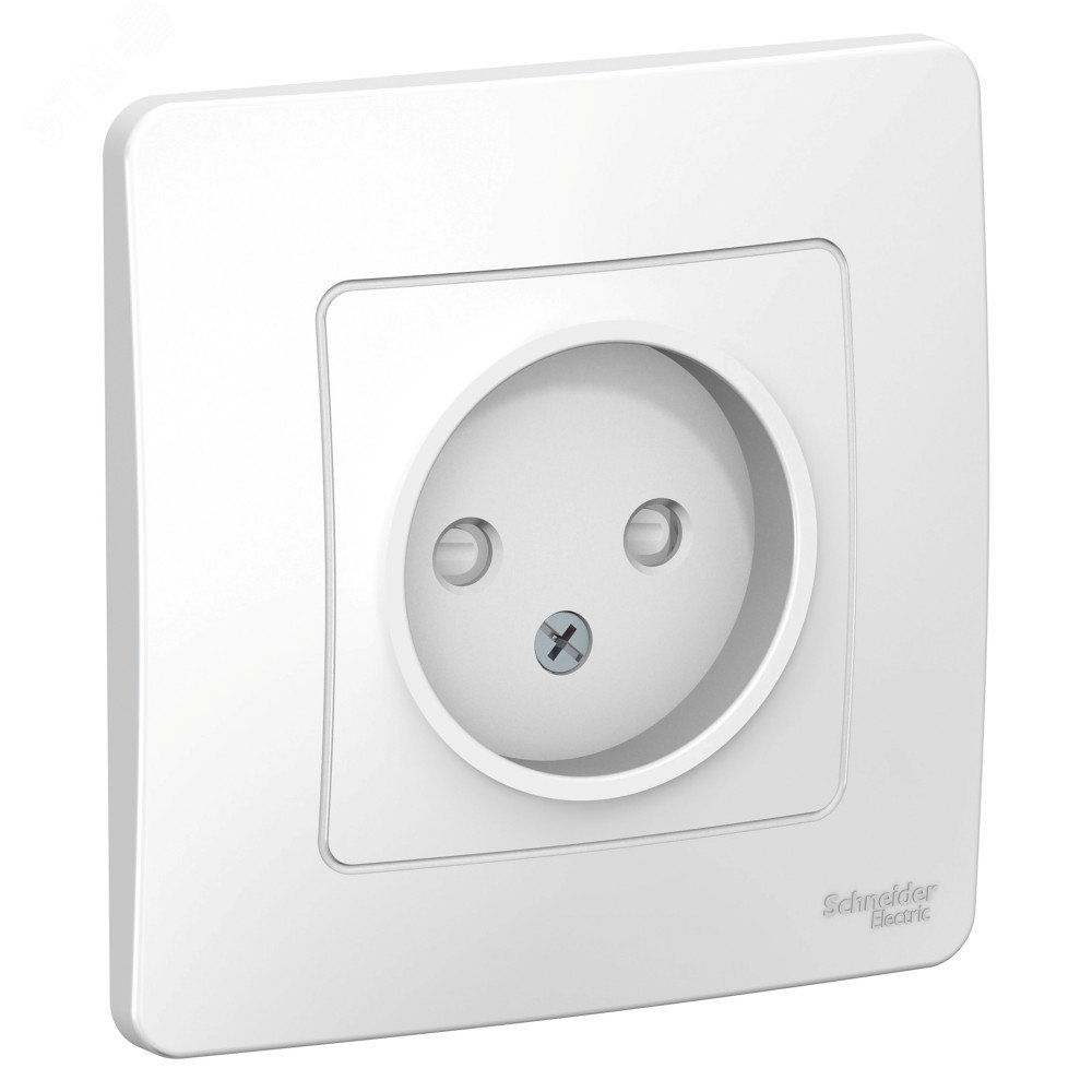 Розетка 1-м СП Blanca 16А IP20 250В без заземл. защ. шторки бел. SE BLNRS000111 - Systeme Electric