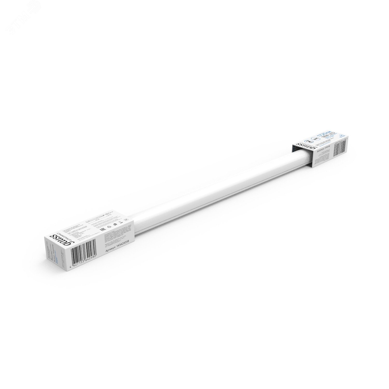 Св-к светодиодный IP65 590*40*30мм 18Вт 1320lm 6500К линейн. мат. 1/20 143424318 - Gauss