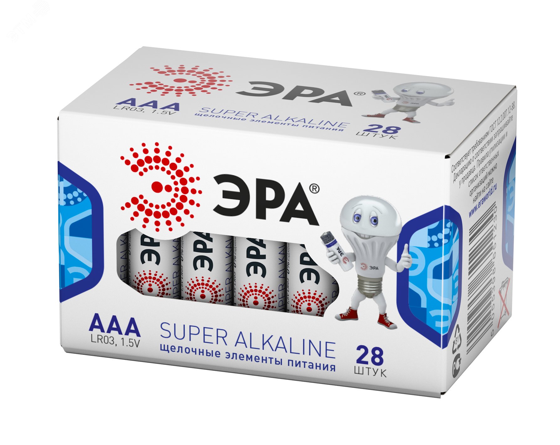 Батарейки LR03-28 box SUPER Alkaline (28/1120/44800) Б0002909 - Эра