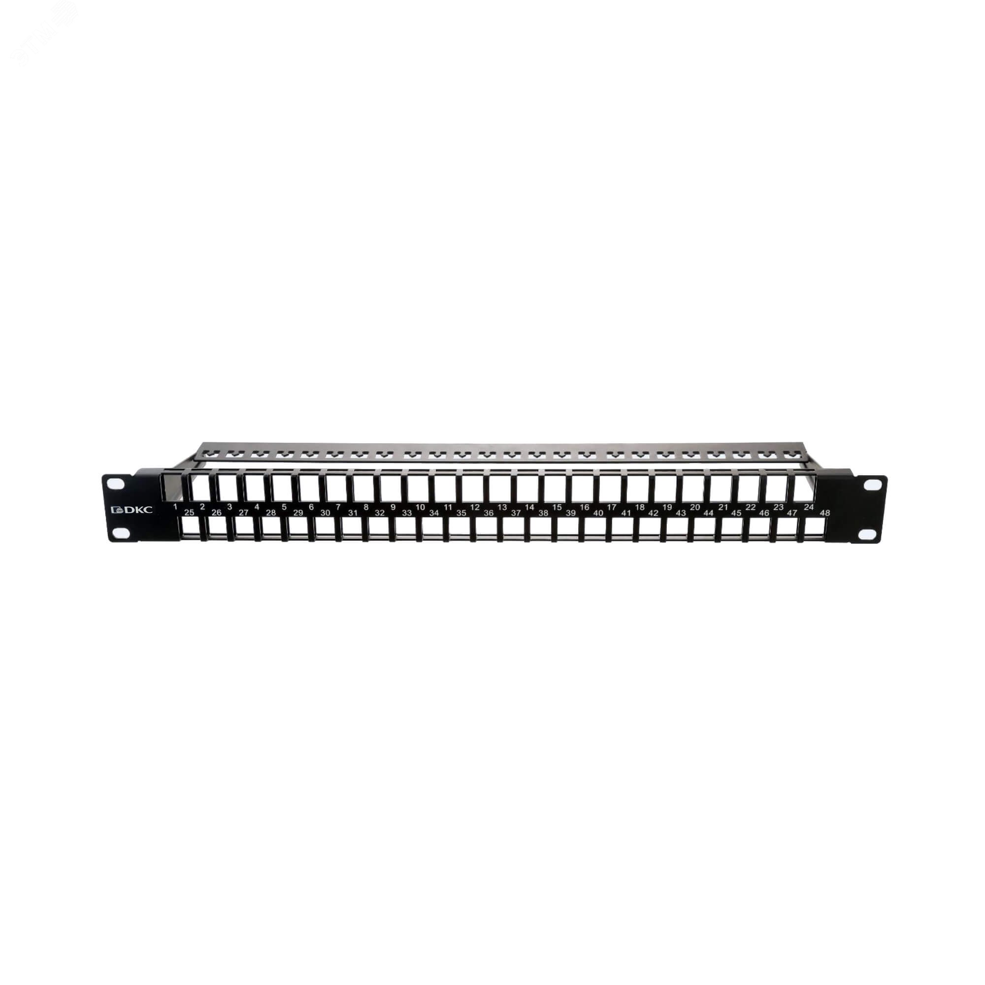 Патч-панель наборная 19",1U, под 48 модулей Keystone, UTP/STP (длямодулей форм-фактора A10, S10) RNKPP48E1 - DKC