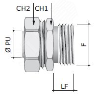Муфта металлорукав-коробка DN 20,М25х1,5 наружная резьба 6014-25A - DKC