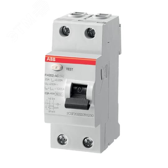 Выключатель дифференциального тока (УЗО) 2п 40А 30 мА AC FH202 2CSF202002R1400 - ABB