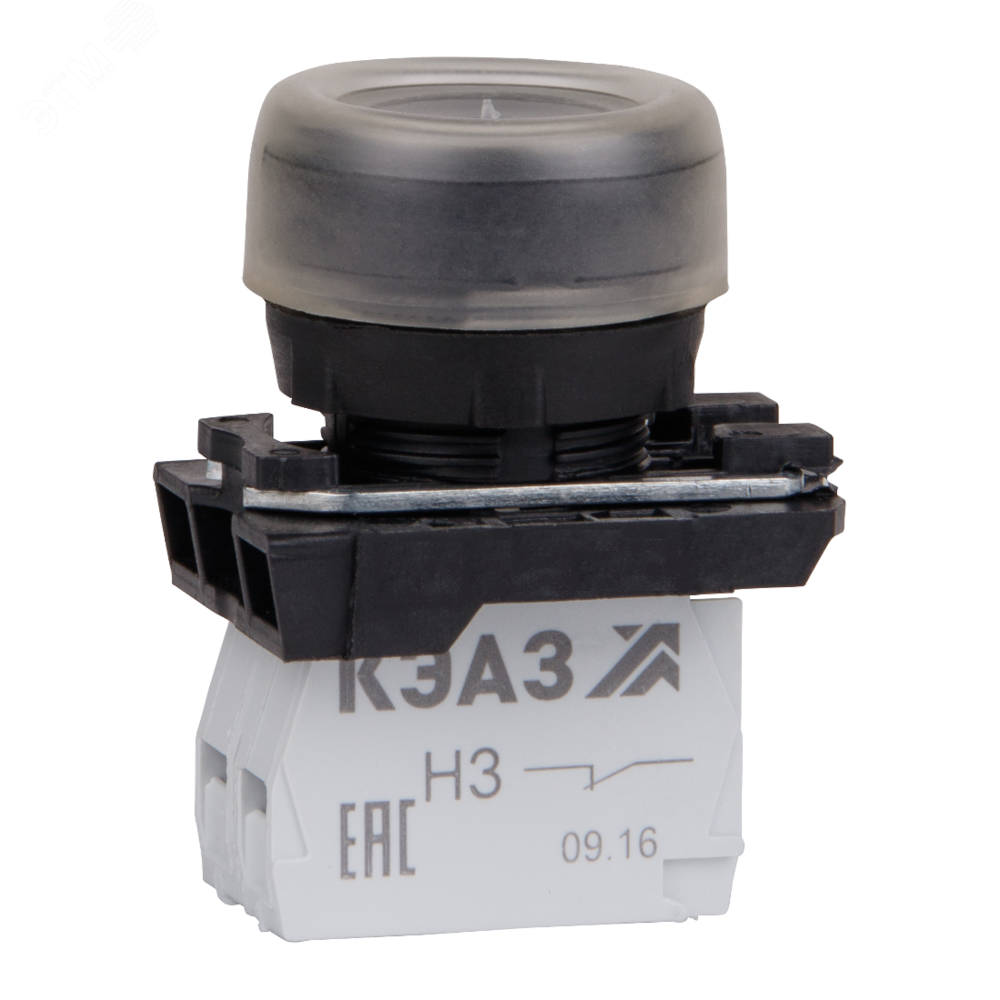 Кнопка КМЕ4610м-черный-1но+0нз-цилиндр-IP65- 332055 - КЭАЗ