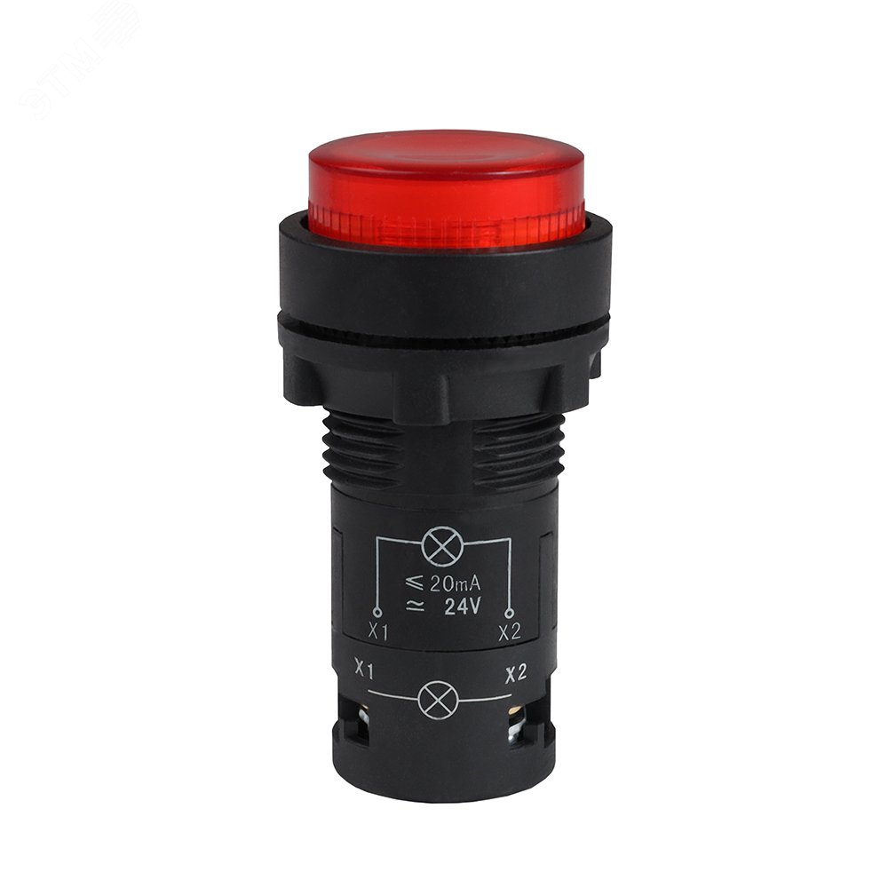 Кнопка с подсветкой OptiSignal Compact D22 C7-PL-B401 красная 1НЗ 24 В AC/DC XB7NW34B2 362086 - КЭАЗ