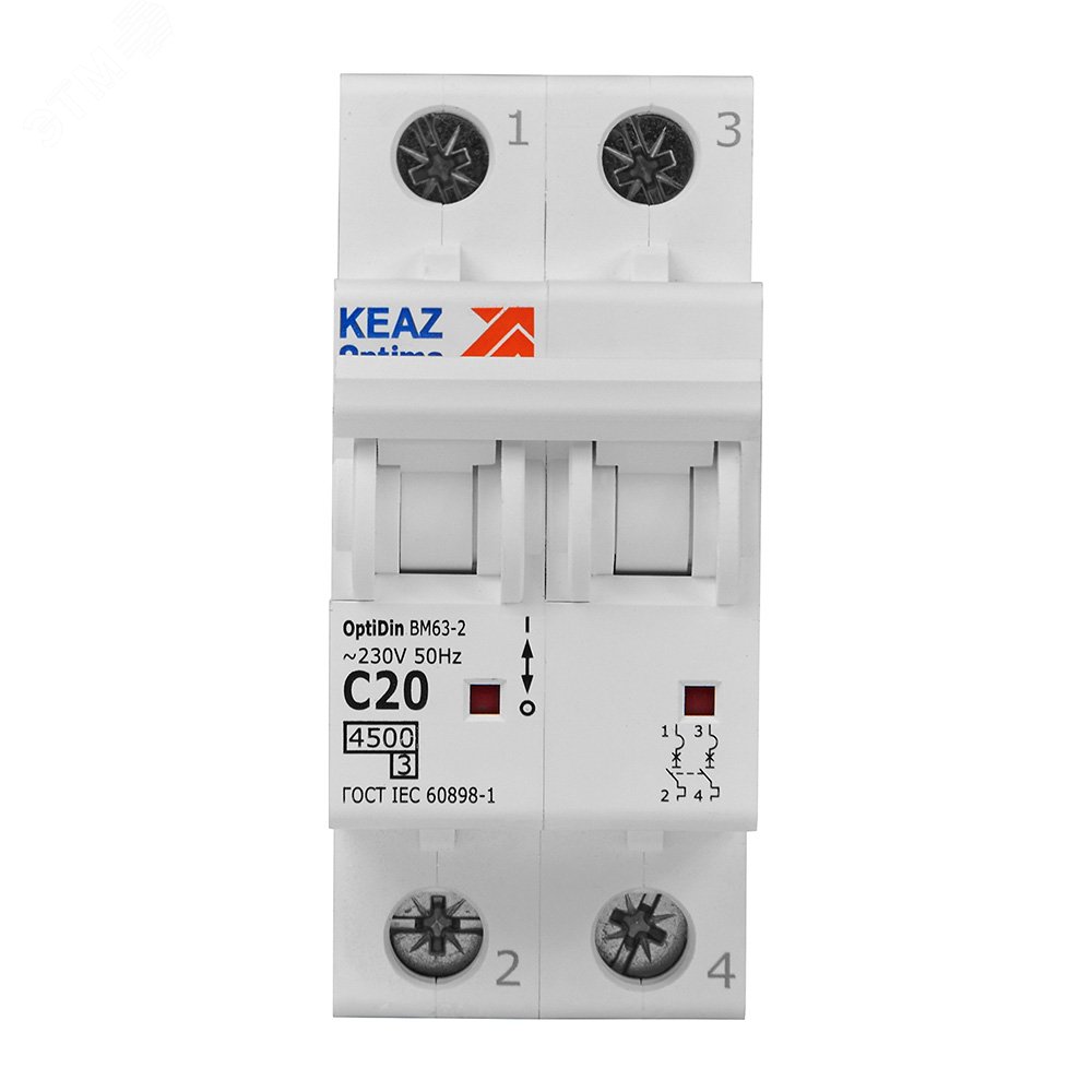 OptiDin BM63-2C20-4,5-УХЛ3 326804 - КЭАЗ