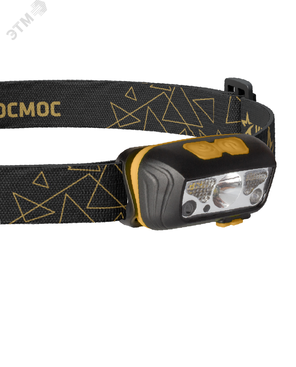 Фонарь аккумуляторный налобный сенсорный 2Вт XPE LED+2Вт SMD LED+красн. Li-po 102540 1200мА.ч корпус ABS-пластик USB-шнур регулируемый эласт. ремешок KOC505Lit - Космос