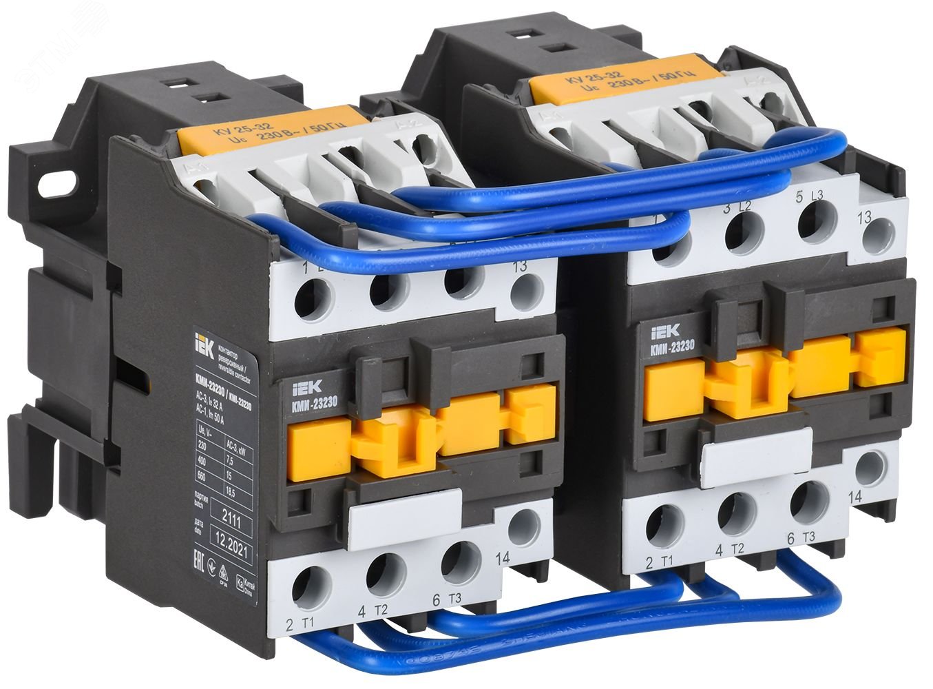 Контактор КМИ-23230 реверс 32А 230В/АС3 2НО KKM23-032-230-20-1 - IEK