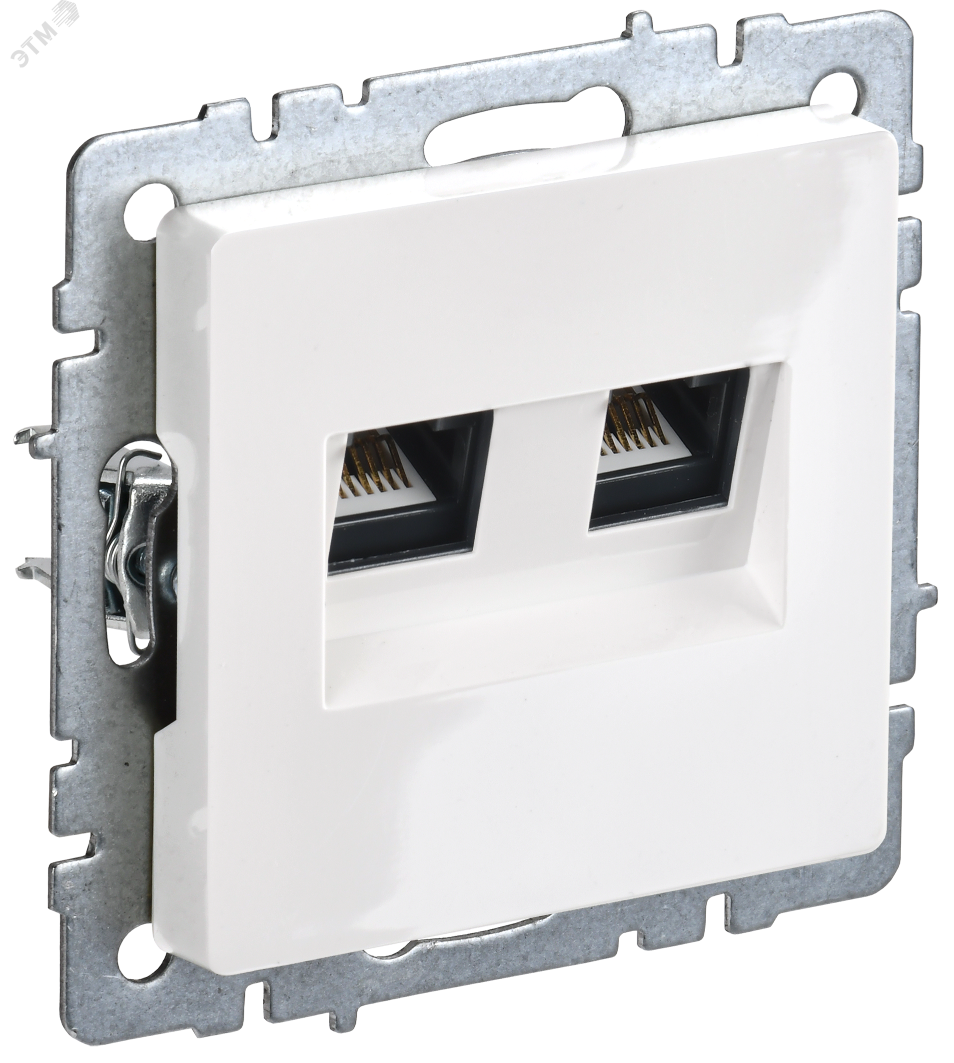 Розетка компьютерная двойная СП RJ45 кат.5E BRITE РК10-2-БрБ бел. BR-K20-1-K01 - IEK