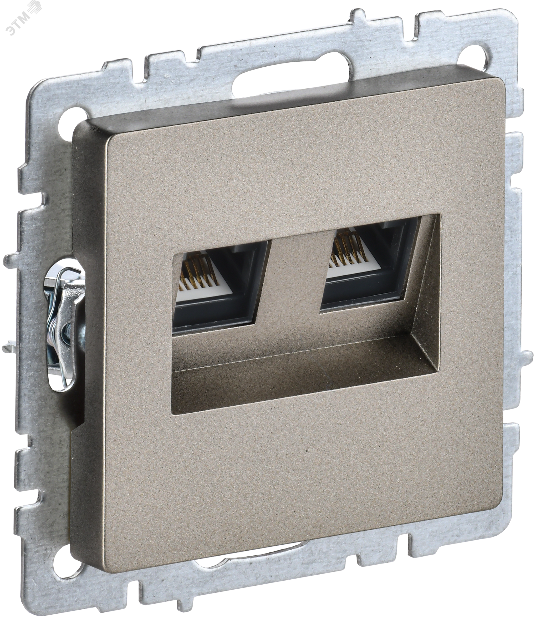 Розетка компьютерная двойная СП RJ45 кат.5E BRITE РК10-2-БрШ шампань BR-K20-1-K37 - IEK
