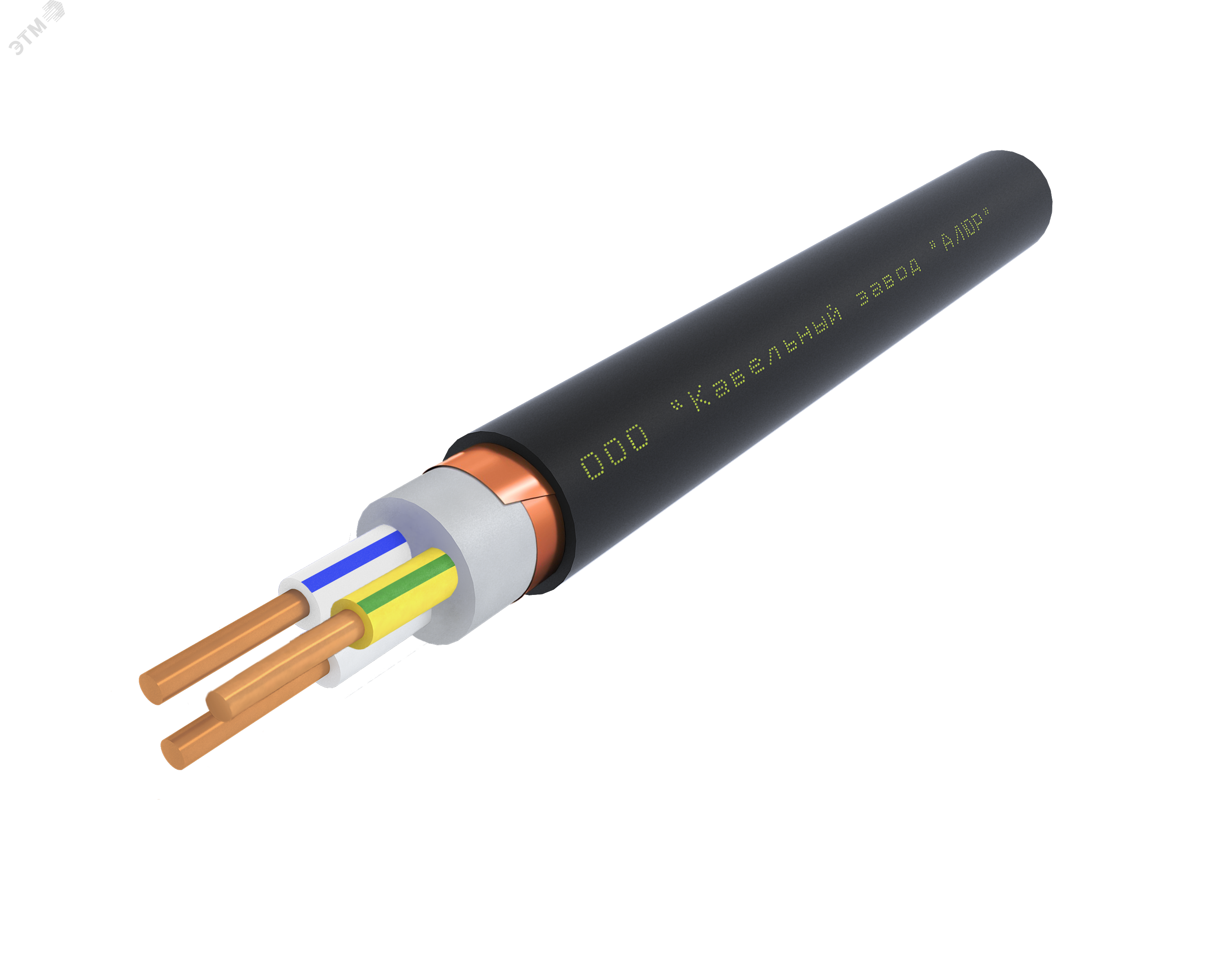 Кабель силовой ВВГЭнг(А)-LS 3х1.5 ок(N.PE)-0.66 Ч. бар 00-00006916 - АЛЮР