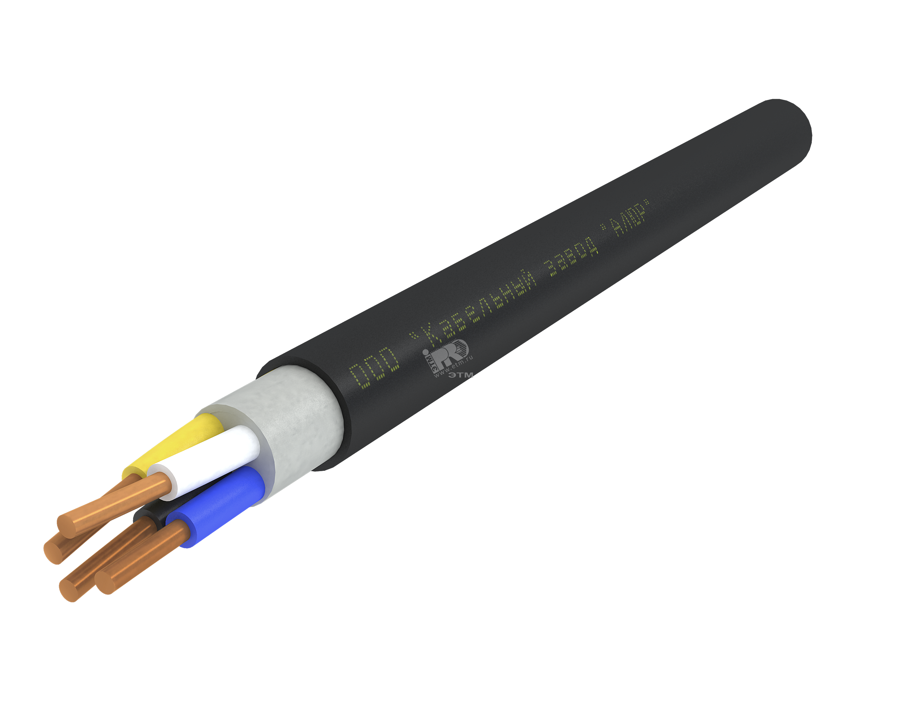 Кабель силовой ВВГнг(А)-LSLTx 4х2.5 (N)-0.660 однопроволочный (бухта) 00-00005997 - АЛЮР