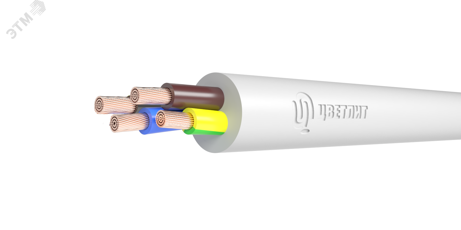 Провод ПВС 3х1,5+1х1,5 белый 00-00135337 - Цветлит