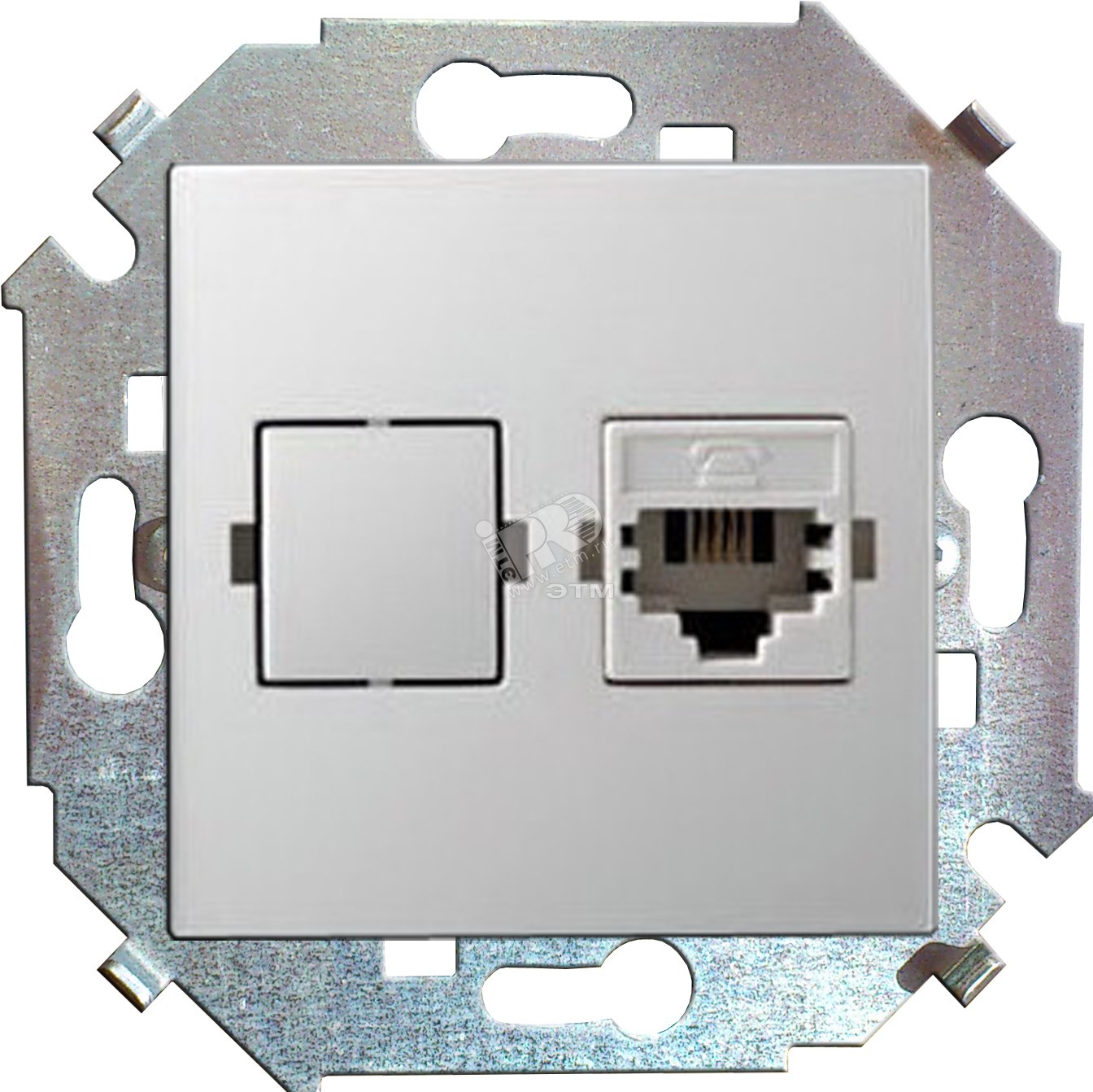 Розетка компьютерная СП 15 RJ45 кат.5E Systimax механизм бел. 1591598-030 - Simon