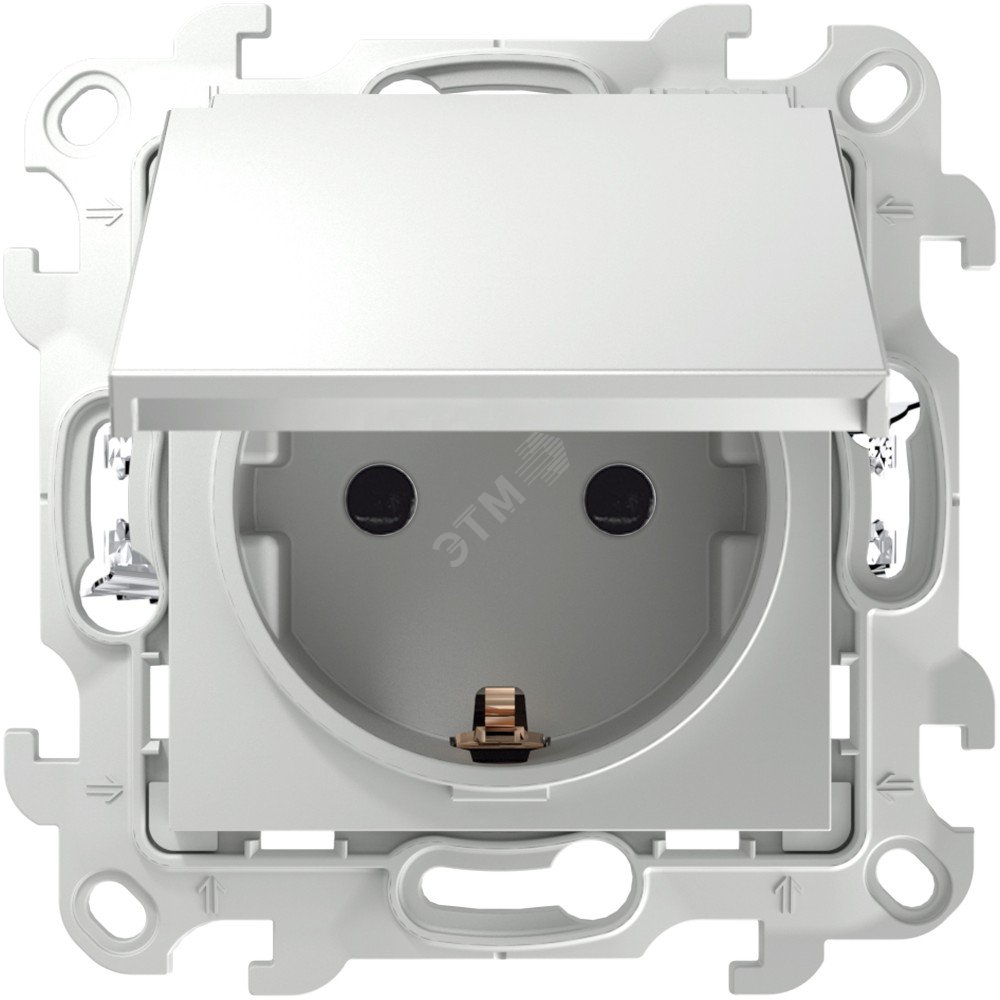 Розетка 1-м СП 24 16А IP44 2P+E Push&Go механизм бел. 2420448-030 - Simon