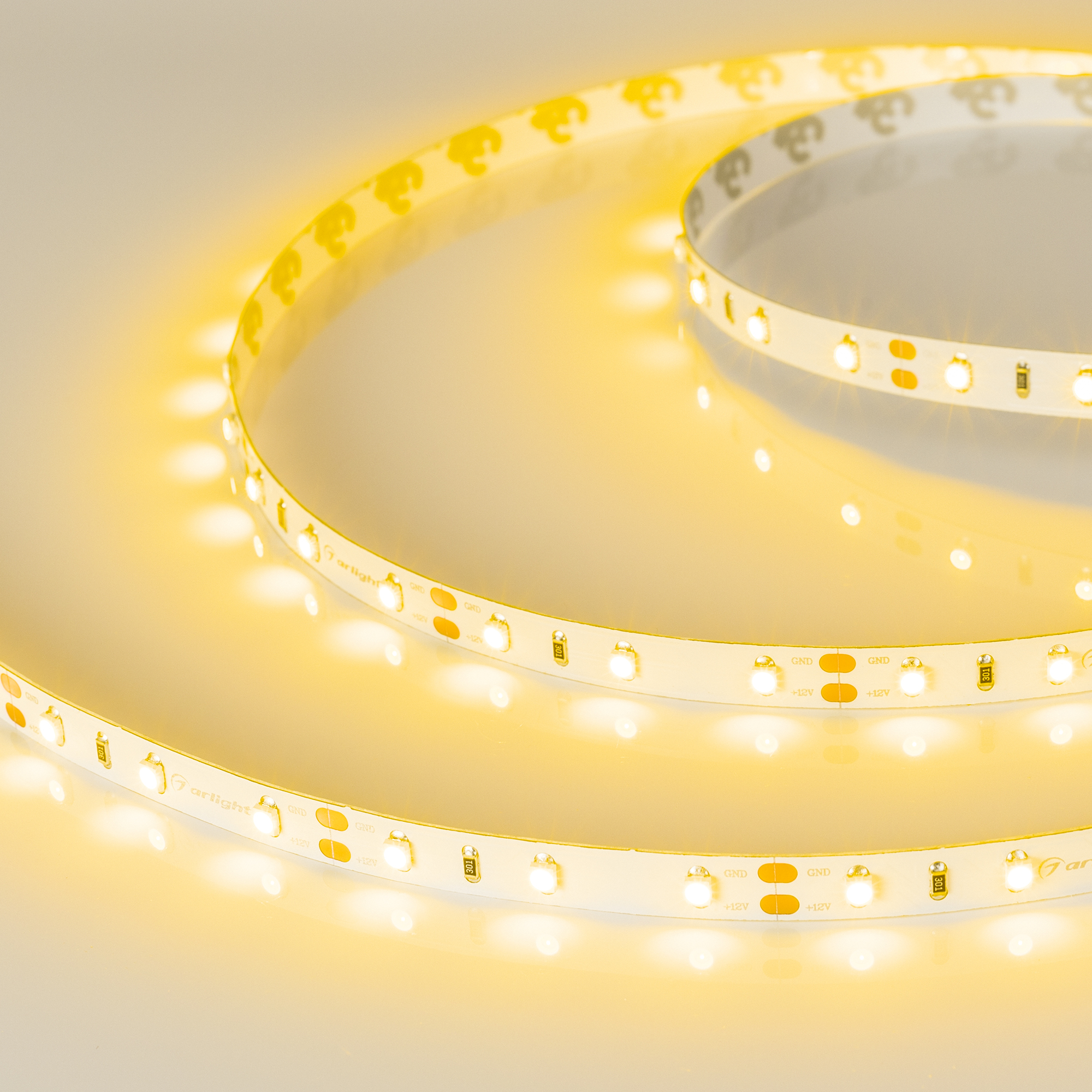 Купить Лента RT-A60-8mm 12V Yellow (4.8 W/m, IP20, 2835, 5m) 010521(2) Arlight оптом в Москве