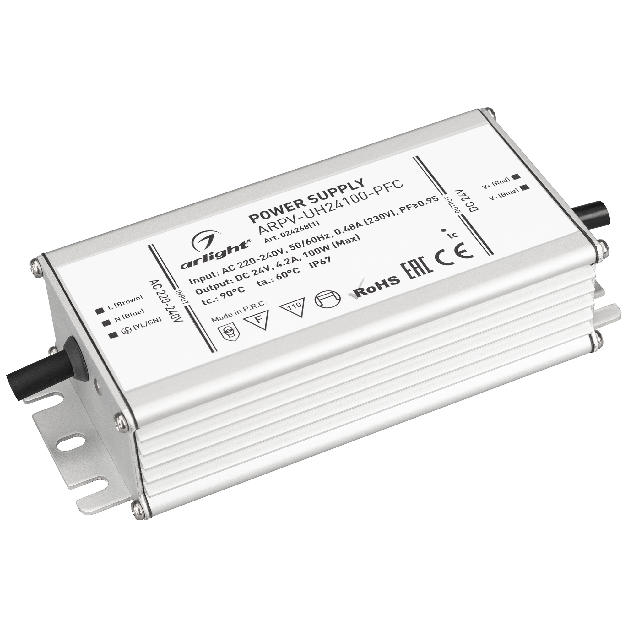 Блок питания ARPV-UH24100-PFC (24V, 4.2A, 100W) 024268(1) - Arlight