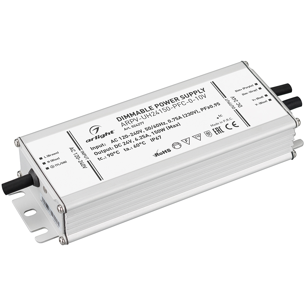 Блок питания ARPV-UH24150-PFC-0-10V (24V, 6.3A, 150W) 024277 - Arlight