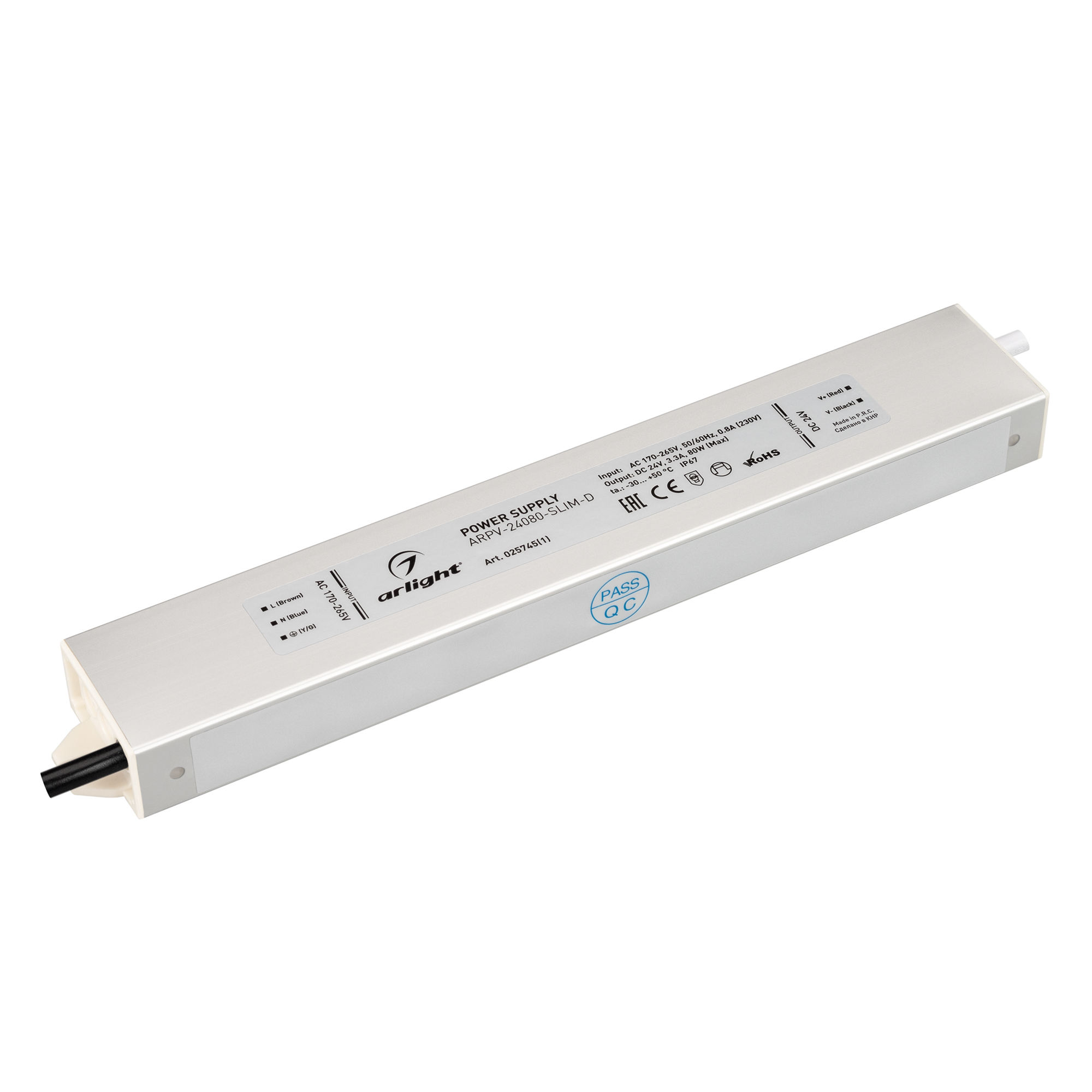 Блок питания ARPV-24080-SLIM-D (24V, 3.3A, 80W) 025745(1) - Arlight