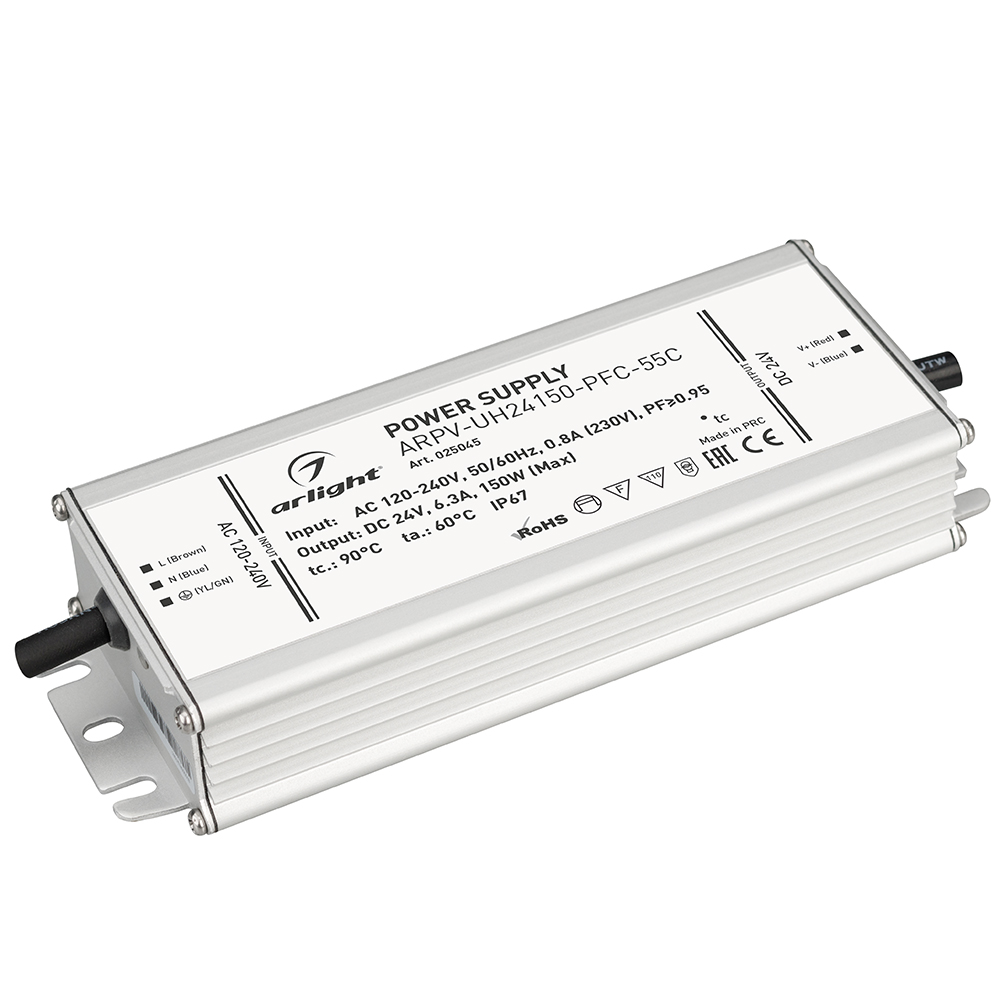 Блок питания ARPV-UH24150-PFC-55C (24V, 6.3A, 150W) 025045 - Arlight