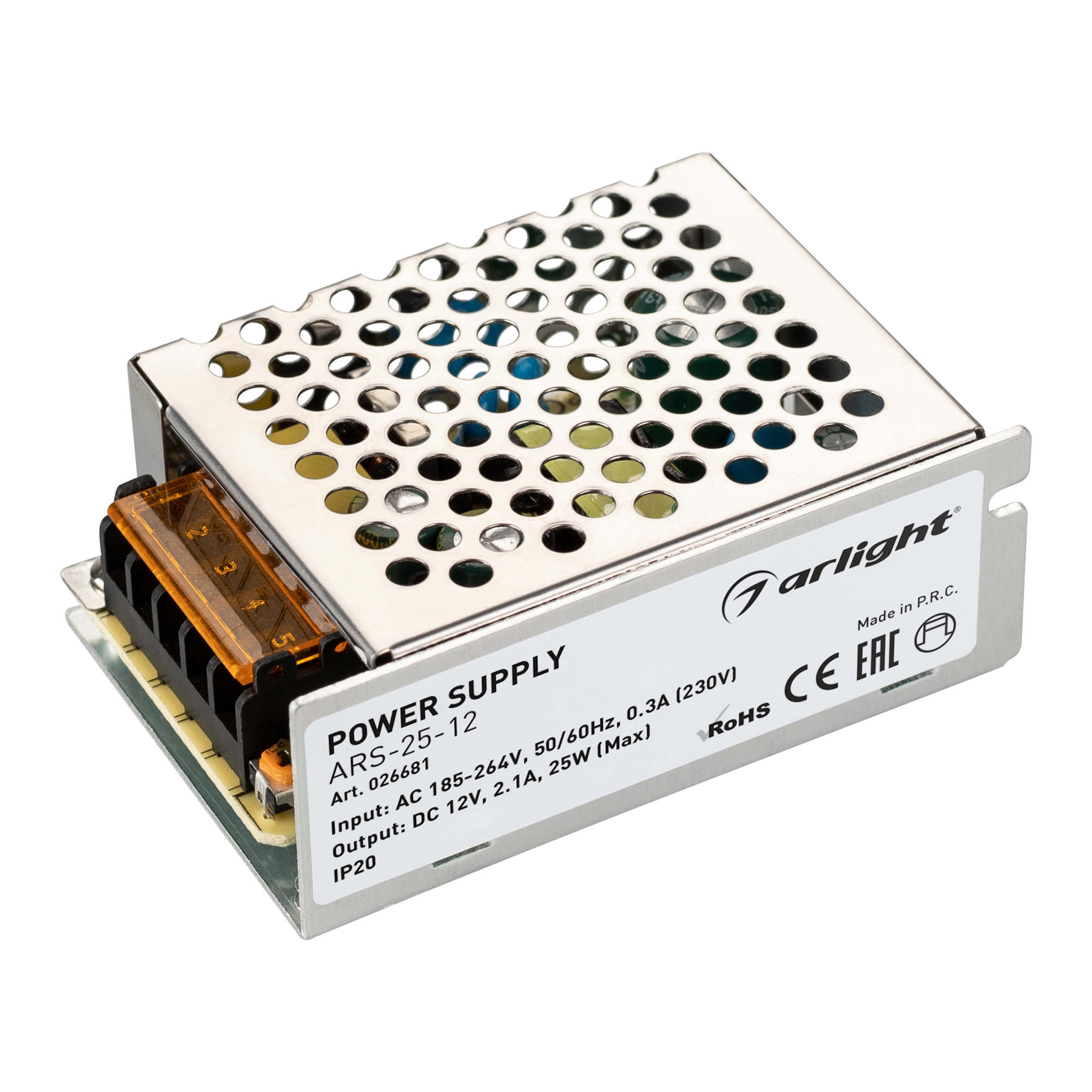 Блок питания ARS-25-12 (12V, 2.1A, 25W) 026681 - Arlight