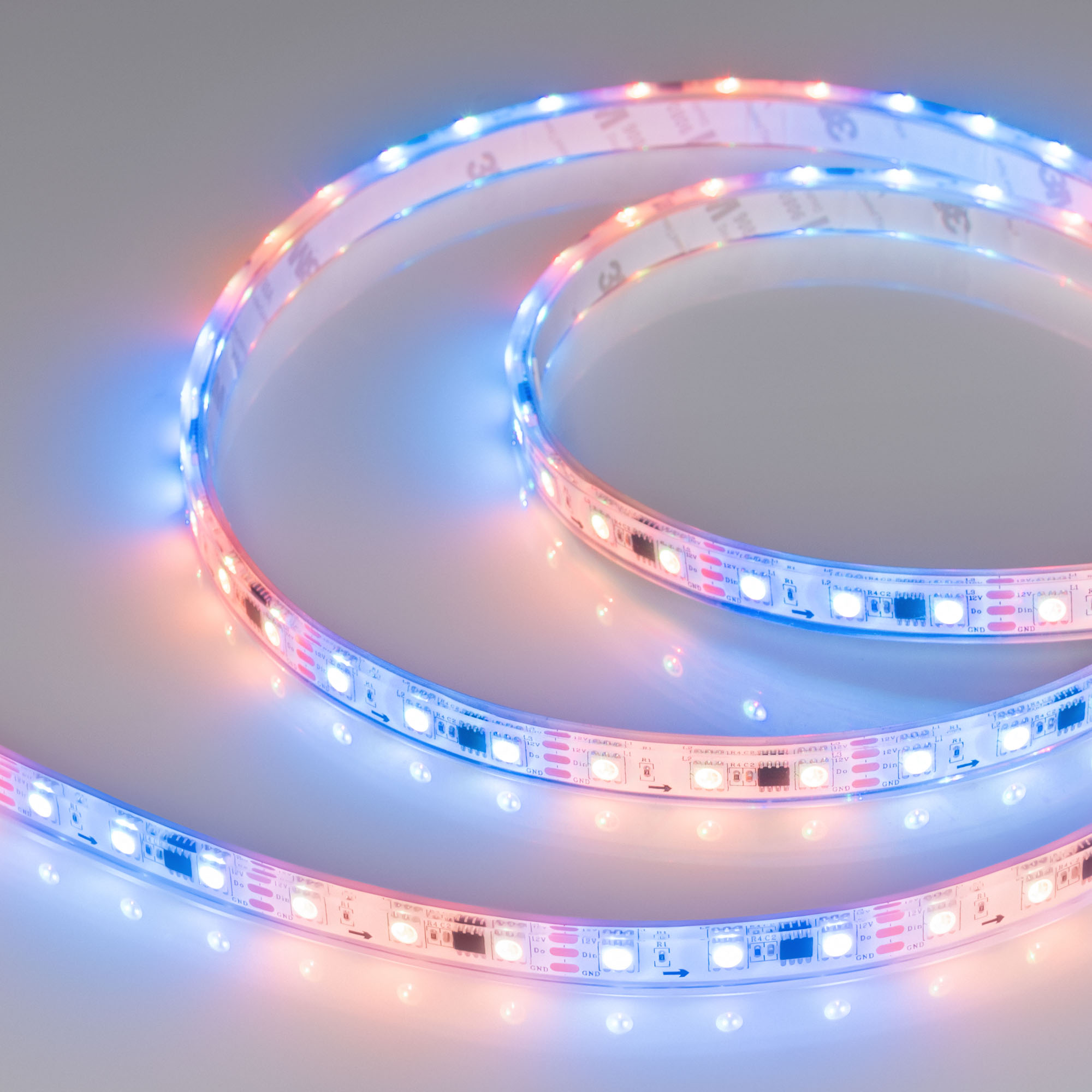 Лента герметичная SPI-PFS-B60-12mm 12V RGB-PX3 (14.4W/m, IP68, 5060, 5m) 026155(3) - Arlight