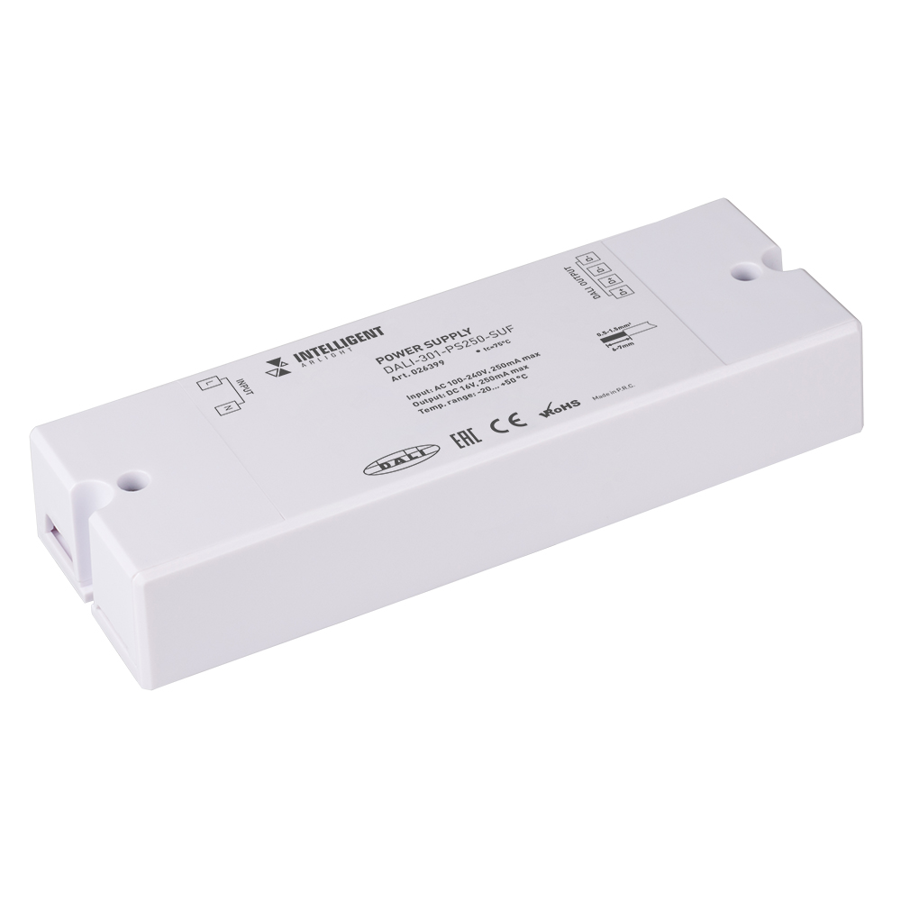 INTELLIGENT ARLIGHT Блок питания шины DALI-301-PS250-SUF (230V, 250mA) 026399 - Arlight
