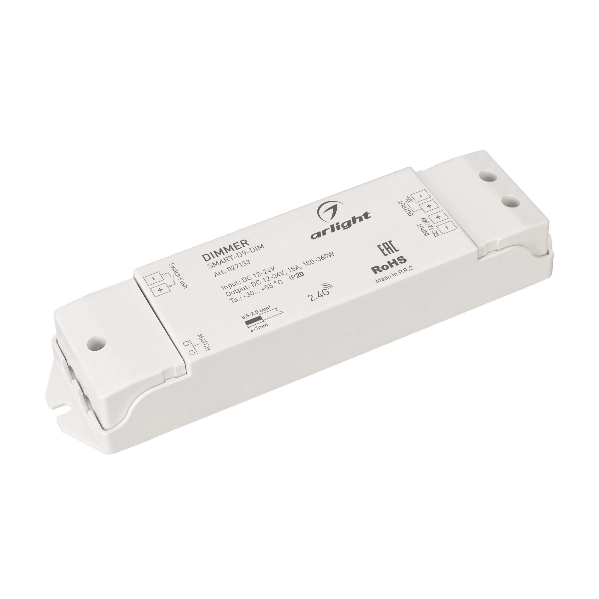 Диммер SMART-D9-DIM (12-24V, 1x15A, 2.4G) 027133 - Arlight