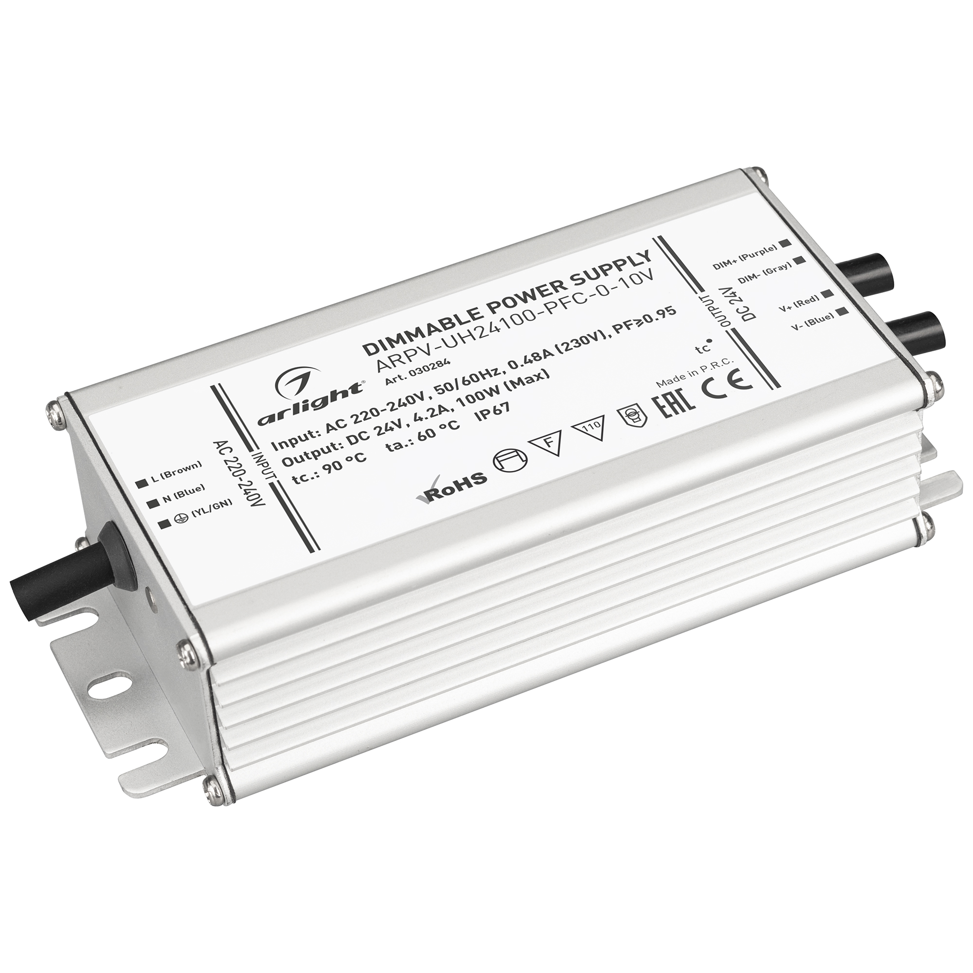 Блок питания ARPV-UH24100-PFC-0-10V (24V, 4.2A, 100W) 030284 - Arlight