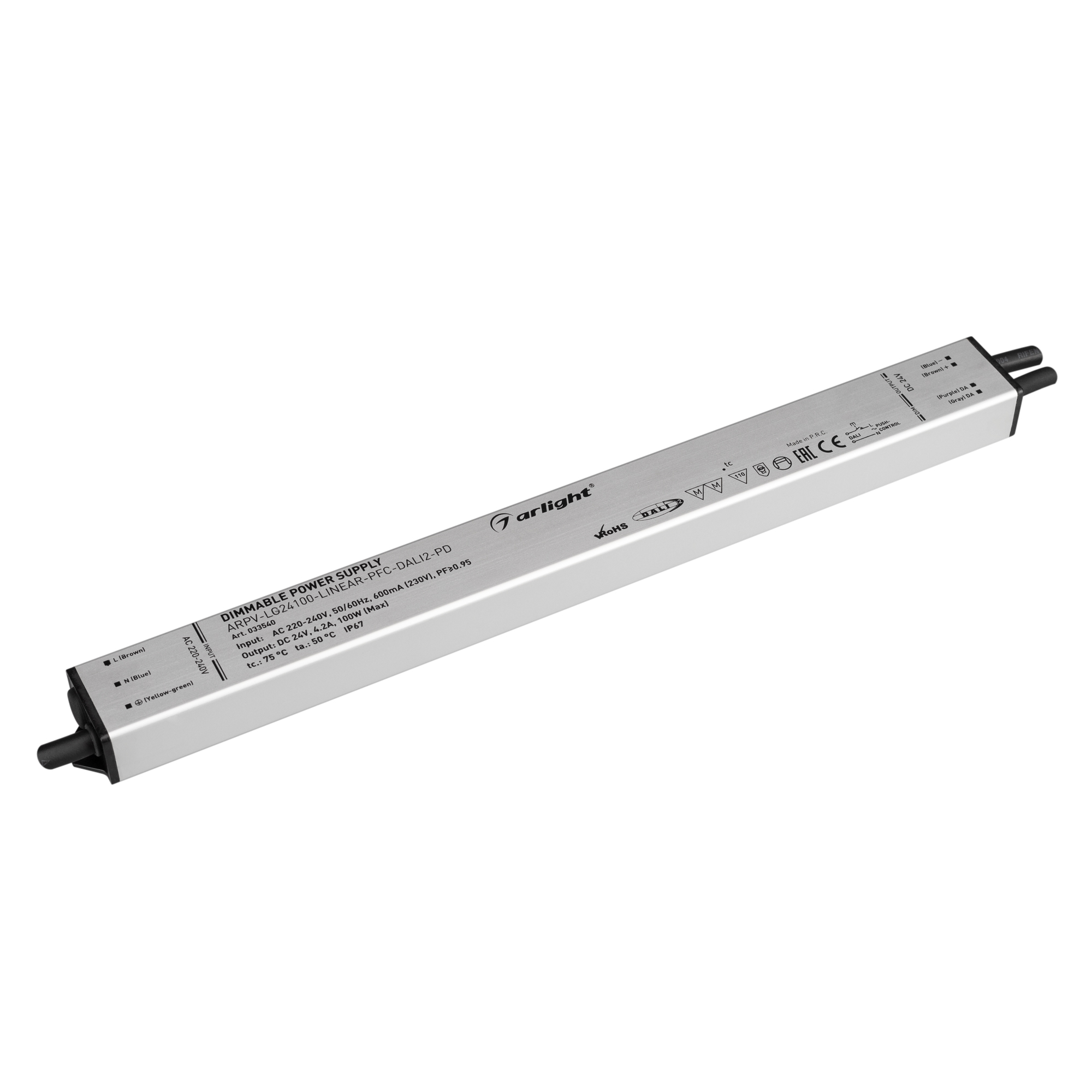 Блок питания ARPV-LG24100-LINEAR-PFC-DALI2-PD (24V, 4.2A, 100W) 033540 - Arlight