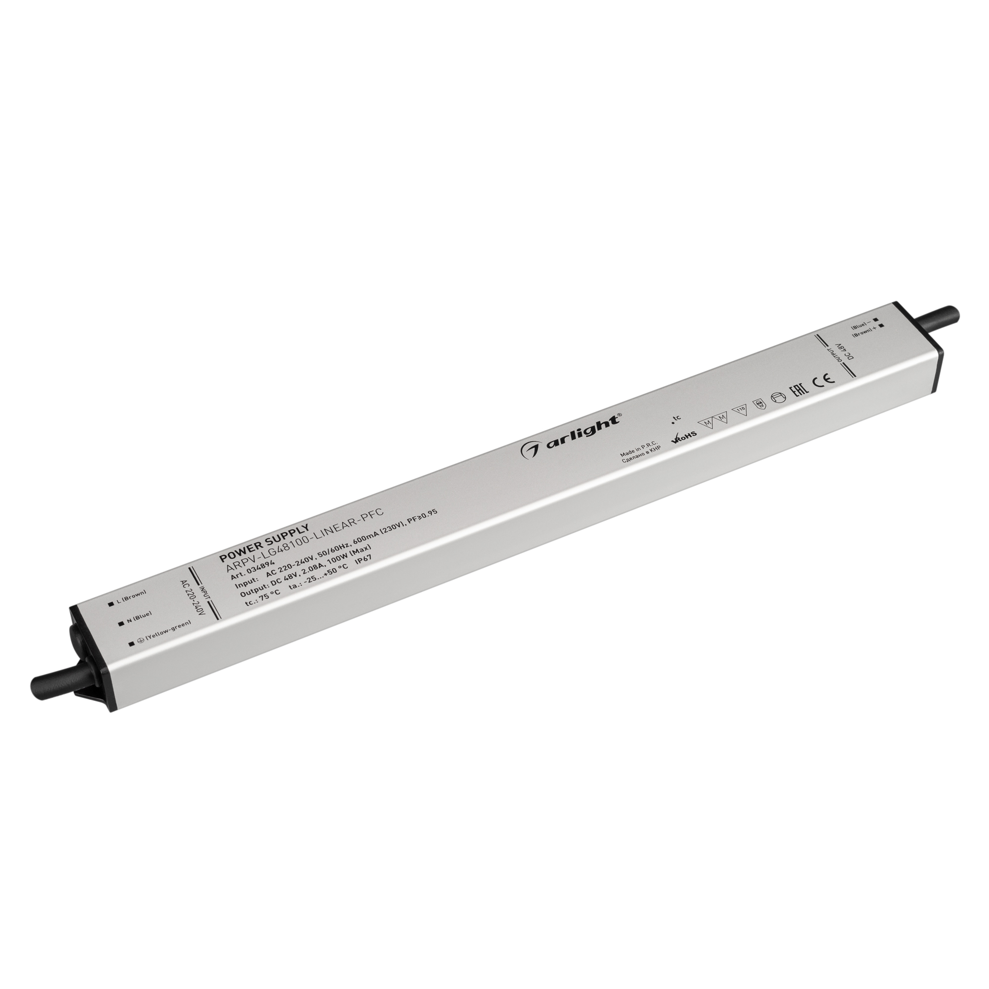 Блок питания ARPV-LG48100-LINEAR-PFC (48V, 2.08A, 100W) 034894 - Arlight