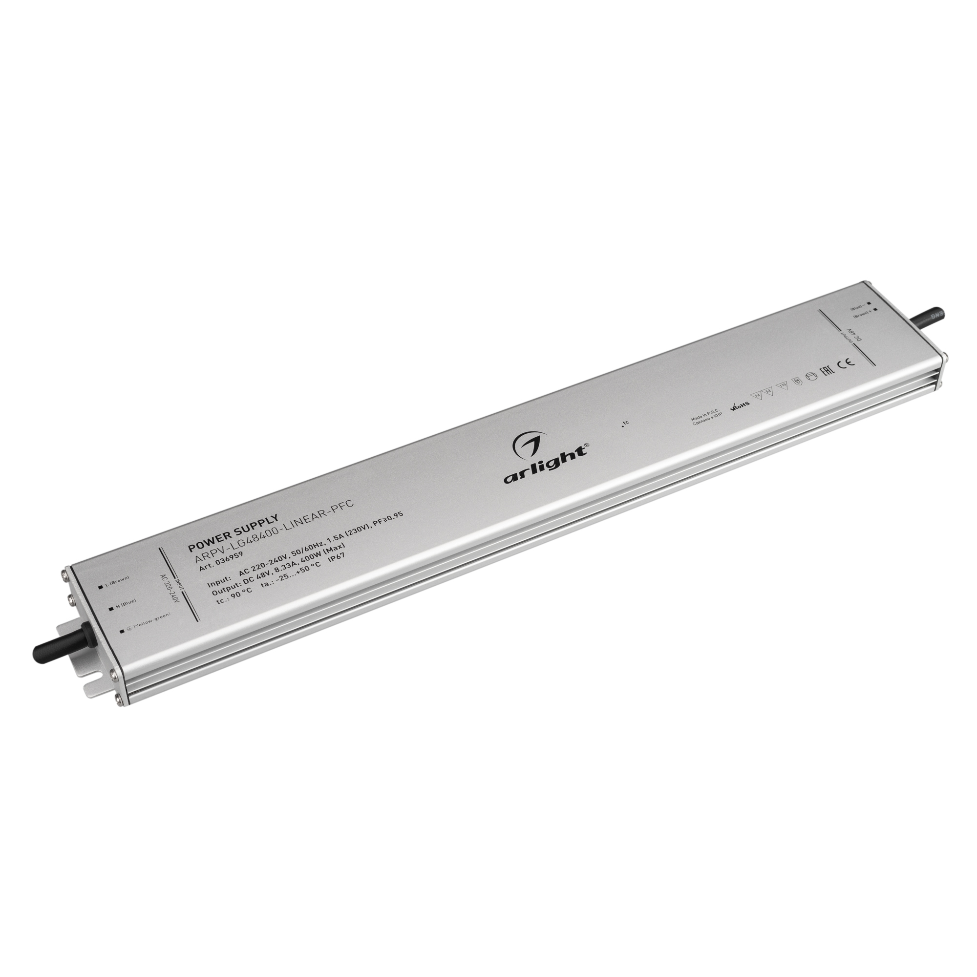 Блок питания ARPV-LG48400-LINEAR-PFC (48V, 8.33A, 400W) 036959 - Arlight