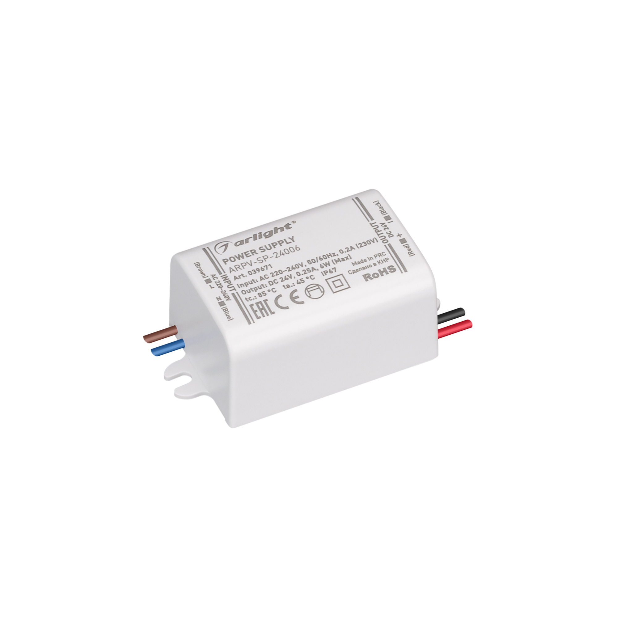Блок питания ARPV-SP-24006 (24V, 0.25A, 6W) 039671 - Arlight