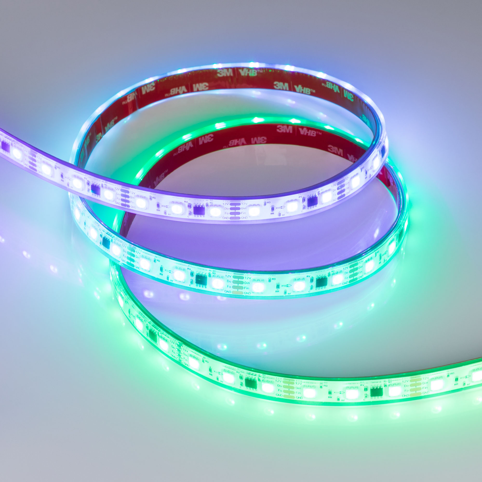 Лента герметичная SPI-PS-B60-12mm 12V RGB-PX3-BPT (12 W/m, IP67, 5060, 5m) 039599 - Arlight