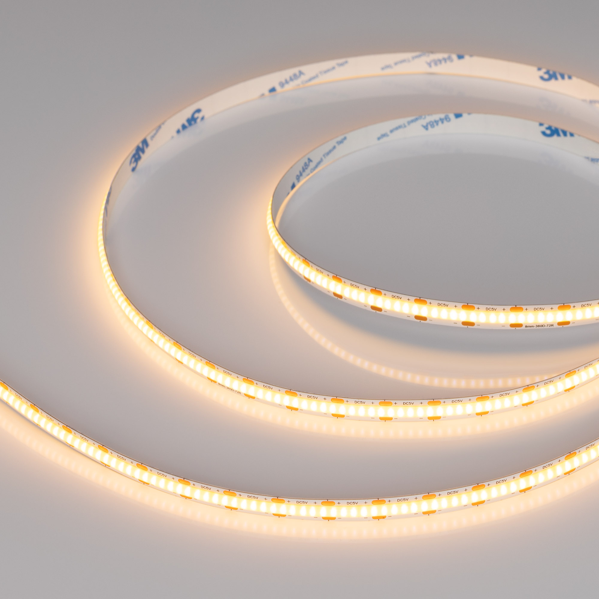 Лента COB-X360-8mm 5V Warm2700 (5 W/m, IP20, CSP, 5m) 041706 - Arlight