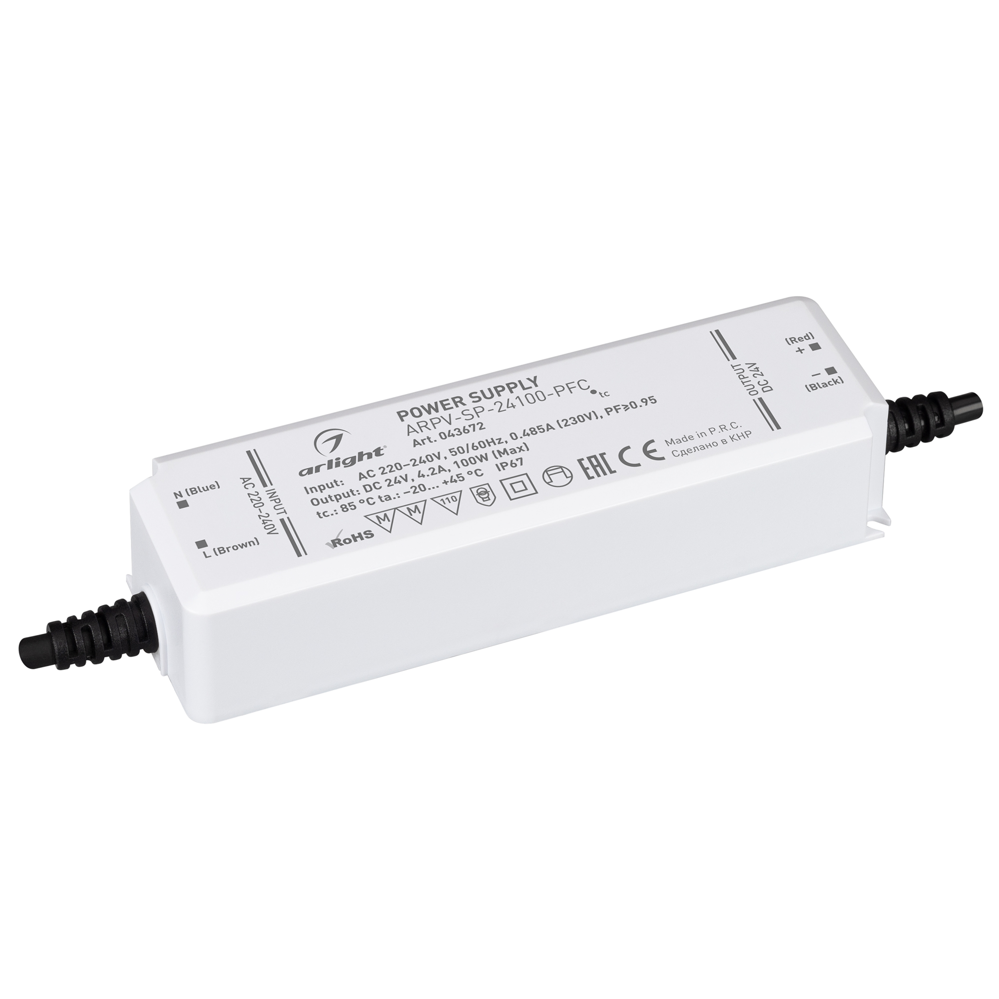 Блок питания ARPV-SP-24100-PFC (24V, 4.2A, 100W) 043672 - Arlight