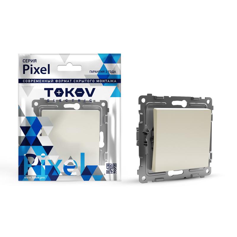 Выключатель 1-кл. СП Pixel 10А IP20 механизм беж. TKE-PX-V1-C02 - TOKOV ELECTRIC