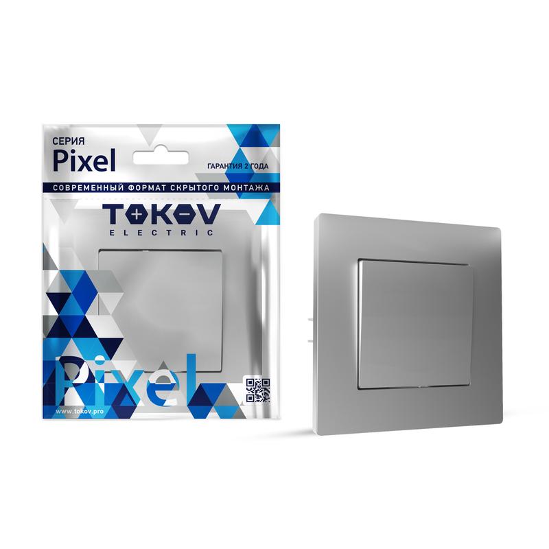 Выключатель 1-кл. СП Pixel 10А IP20 в сборе алюм. TKE-PX-V1F-C03 - TOKOV ELECTRIC