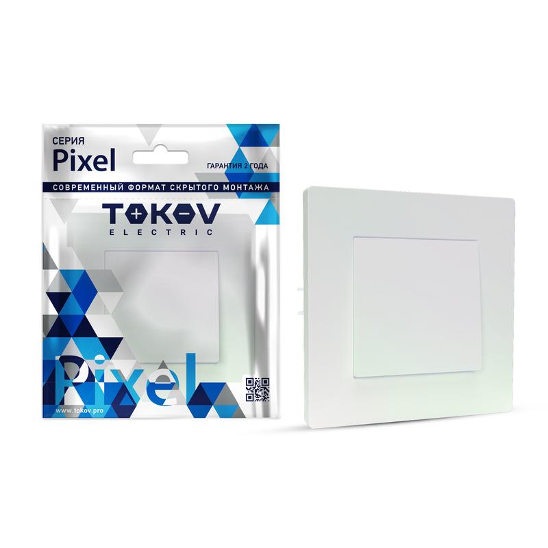 Выключатель 1-кл. СП Pixel 10А IP20 в сборе перламутр. TKE-PX-V1F-C04 - TOKOV ELECTRIC