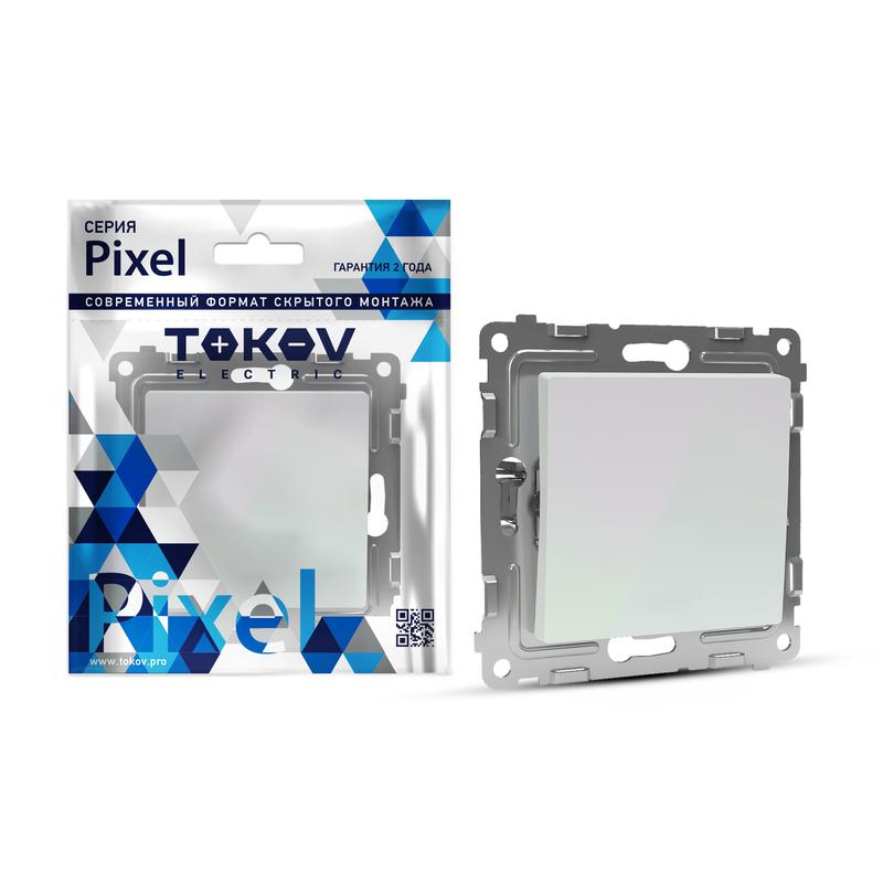 Выключатель 1-кл. СП Pixel 10А IP20 механизм перламутр. TKE-PX-V1-C04 - TOKOV ELECTRIC