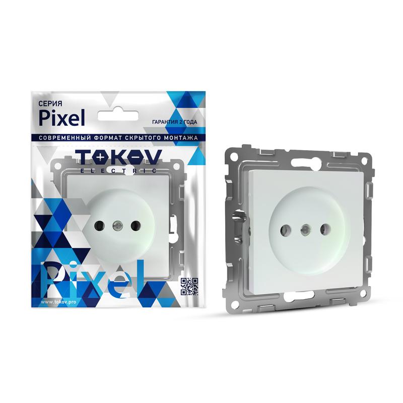 Розетка 1-м СП Pixel 16А IP20 без заземл. механизм перламутр. TKE-PX-R1-C04 - TOKOV ELECTRIC