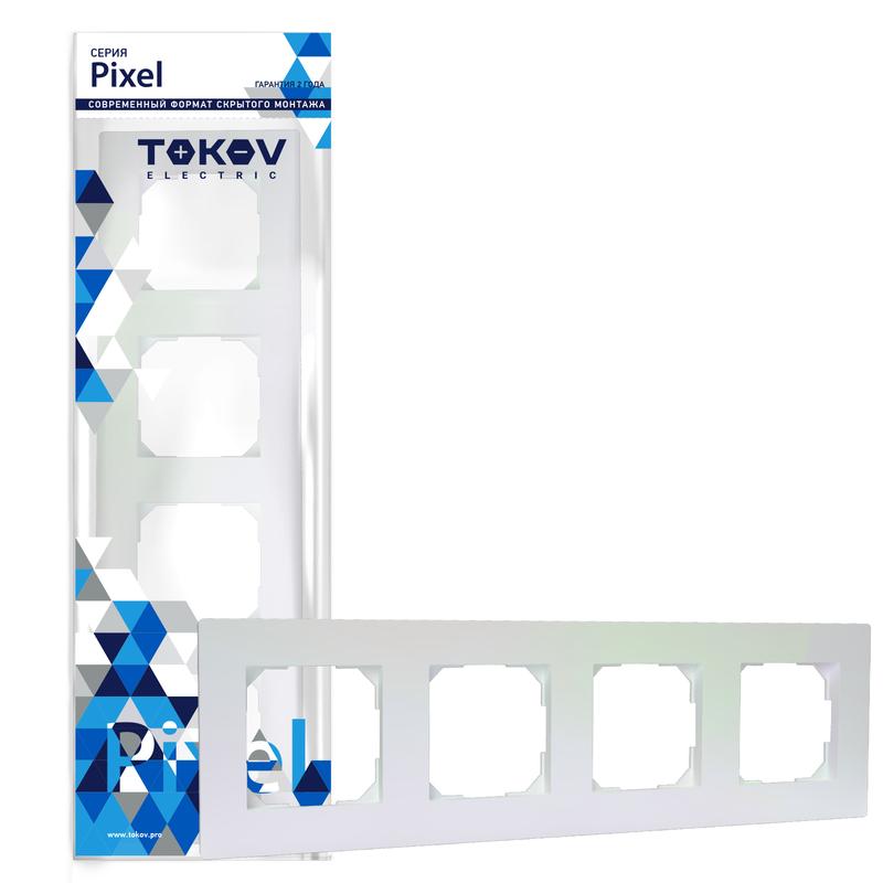 Рамка 4-м Pixel универс. перламутр. TKE-PX-RM4-C04 - TOKOV ELECTRIC