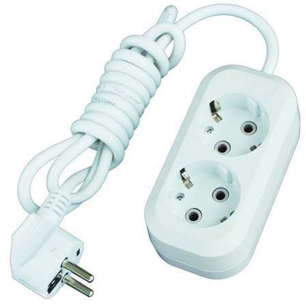 Удлинитель 2х3м с заземл. 13А IP20 Е-302 ПВС 3х1 АБС-пластик 9631973 - UNIVersal