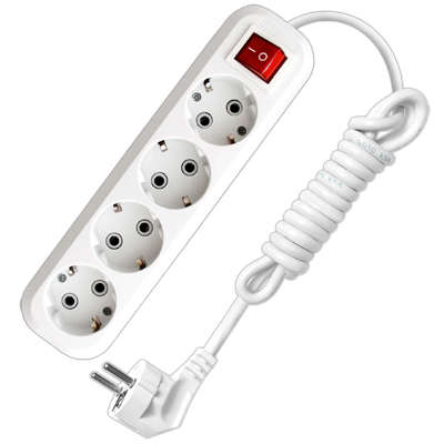 Удлинитель 4х2м с заземл. 16А IP20 S-304 ПВС 3х1 с выкл. 9634419 - UNIVersal
