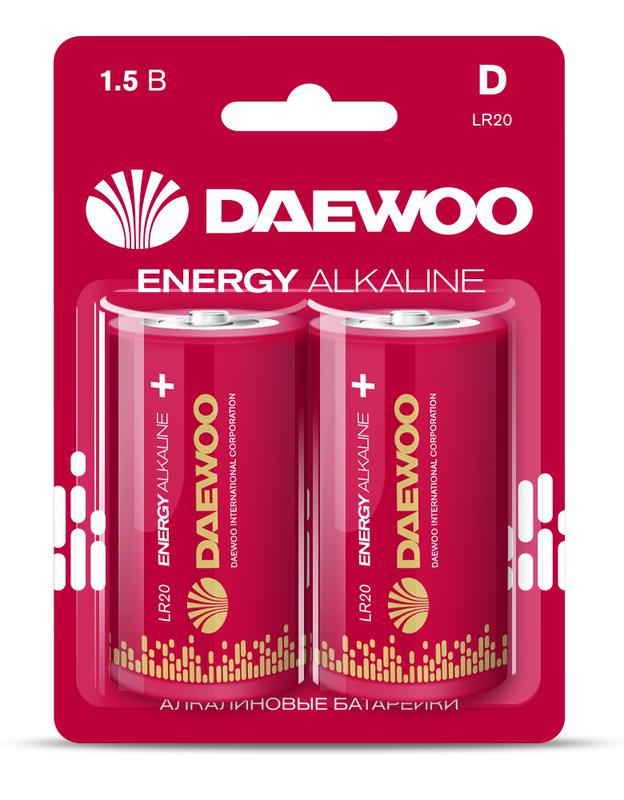 Элемент питания алкалиновый D/LR20 1.5В Energy Alkaline 2021 BL-2 (уп.2шт) 5030022 - DAEWOO
